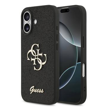 iPhone 17 Etui Guess Fixed Glitter 4G Metal Logo - Czerń