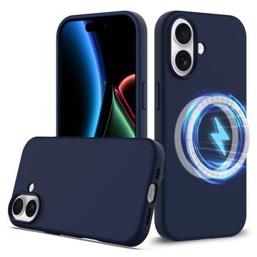 iPhone 17 Etui z Płynnego Silikonu - kompatybilne z MagSafe - Ciemnoniebieski