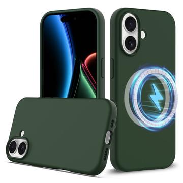 iPhone 17 Etui z Płynnego Silikonu - kompatybilne z MagSafe - Ciemna Zieleń