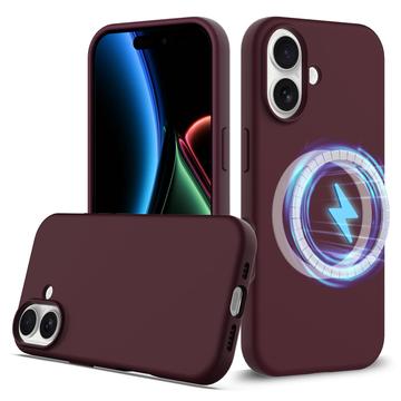 iPhone 17 Etui z Płynnego Silikonu - kompatybilne z MagSafe - Czerwone Wino