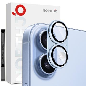 iPhone 17 Northjo Pełna ochrona, matowy metal i szkło hartowane, osłona obiektywu aparatu - niebieski
