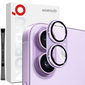 iPhone 17 Northjo Pełna ochrona, matowy metal i szkło hartowane, osłona obiektywu aparatu - fioletowy