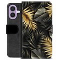 Etui Portfel Premium - iPhone 17 - Złote Liście