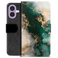 Etui Portfel Premium - iPhone 17 - Jadeitowy Marmur