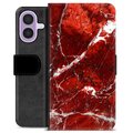 Etui Portfel Premium - iPhone 17 - Czerwony Marmur