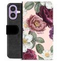 Etui Portfel Premium - iPhone 17 - Romantyczne Kwiaty
