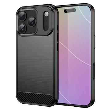 iPhone 17 Pro Szczotkowane Etui z TPU - Włókno Węglowe