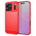 iPhone 17 Pro Szczotkowane Etui z TPU - Włókno Węglowe