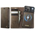 Etui z odpinanym portfelem 2 w 1 iPhone 17 Pro Caseme C49 - kompatybilne z MagSafe, RFID - kawowe