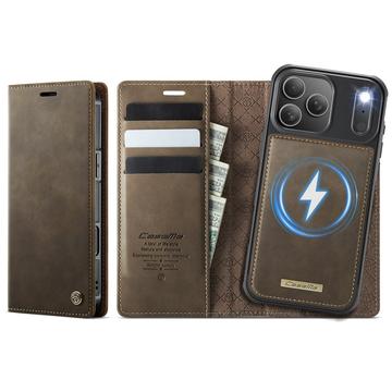 Etui z odpinanym portfelem 2 w 1 iPhone 17 Pro Caseme C49 - kompatybilne z MagSafe, RFID - kawowe