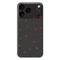 Etui z TPU iPhone 17 Pro z wzorem wiśniowym - czarne