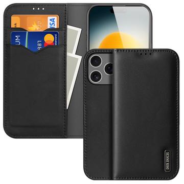 iPhone 17 Pro Skórzane Etui z Portfelem Dux Ducis Hivo - Czarne