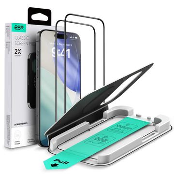 Ochraniacz ekranu iPhone 17 Pro ESR UltraFit ze szkła hartowanego - 9H, 0.3mm - czarna krawędź
