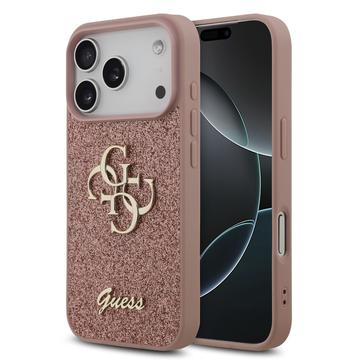 iPhone 17 Pro Etui Guess Fixed Glitter 4G Metal Logo - Róż