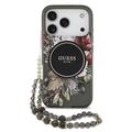 Etui z perłowym paskiem iPhone 17 Pro Guess IML Flowers