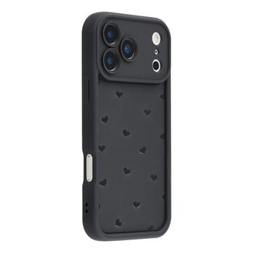 Wstrząsoodporne etui TPU iPhone 17 Pro z wzorem serca i podniesionymi krawędziami