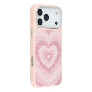 iPhone 17 Pro Jaucase Heart Pattern Magnetic Hybrid Case - różowy
