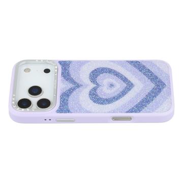 iPhone 17 Pro Jaucase Heart Pattern Magnetic Hybrid Case - fioletowy