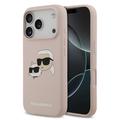 iPhone 17 Pro Karl Lagerfeld Double Heads Etui MagSafe z płynnego silikonu - różowy