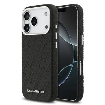 Etui MagSafe iPhone 17 Pro Karl Lagerfeld Grained Repeated Logo - czarny