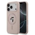 iPhone 17 Pro Karl Lagerfeld Karl and Choupette Etui MagSafe z płynnego silikonu - Róż
