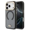 Etui hybrydow iPhone 17 Pro Lacoste Frosted Finish Gold Logo - kompatybilny z MagSafe - czarny