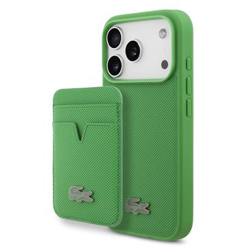 Etui MagSafe i magnetyczny uchwyt na karty iPhone 17 Pro Lacoste Iconic Petit Pique - Zielony