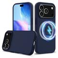 iPhone 17 Pro Etui z Płynnego Silikonu - kompatybilne z MagSafe - Ciemnoniebieski