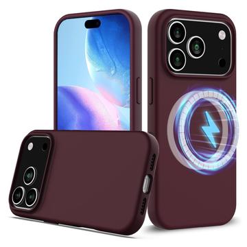 iPhone 17 Pro Etui z Płynnego Silikonu - kompatybilne z MagSafe - Czerwone Wino