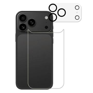 Zestaw iPhone 17 Pro Max 2 w 1 - tylna osłona ze szkła hartowanego i obiektyw aparatu - przezroczysty