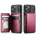 Etui Caseme C22 na karty RFID do iPhone 17 Pro Max - czerwone