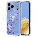 Etui TPU z kwiatowym wzorem na iPhone 17 Pro Max - fioletowe