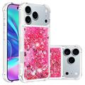 Etui z TPU iPhone 17 Pro Max Glitter Quicksand - Różowe serca