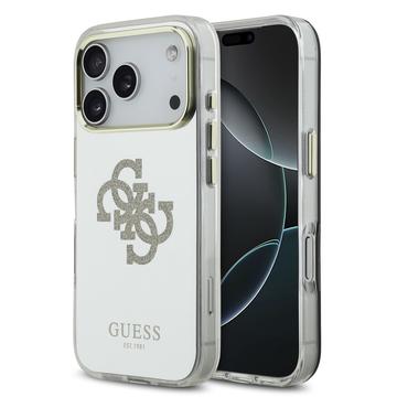 Etui hybrydow iPhone 17 Pro Max Guess Mirror 4G Glitter Logo - kompatybilny z MagSafe - złoty