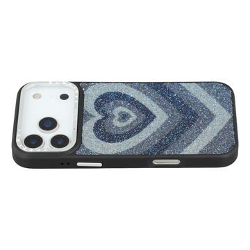 iPhone 17 Pro Max Jaucase Heart Pattern Magnetic Hybrid Case - czarny