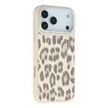 iPhone 17 Pro Max Jaucase hybrydowe etui magnetyczne z nadrukiem w panterkę - biały
