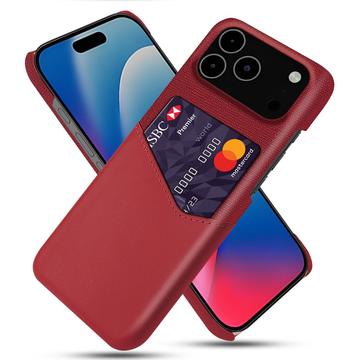 iPhone 17 Pro Max Etui KSQ z Miejscem na Kartę - Czerwień