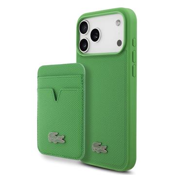 Etui MagSafe i magnetyczny uchwyt na karty iPhone 17 Pro Max Lacoste Iconic Petit Pique - Zielony