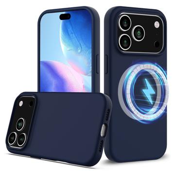 iPhone 17 Pro Max Etui z Płynnego Silikonu - kompatybilne z MagSafe - Ciemnoniebieski