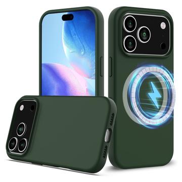 iPhone 17 Pro Max Etui z Płynnego Silikonu - kompatybilne z MagSafe - Ciemna Zieleń