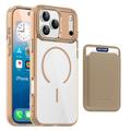 Etui MagSafe iPhone 17 Pro Max z uchwytem na kartę - pustynne złoto / przezroczyste
