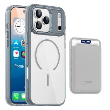 Etui MagSafe iPhone 17 Pro Max z uchwytem na kartę - szare / przezroczyste