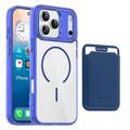 Etui MagSafe iPhone 17 Pro Max z uchwytem na kartę - szafirowe / przezroczyste