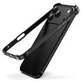 Metalowy bumper iPhone 17 Pro Max z podniesionymi krawędziami - czarny