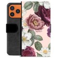 Etui Portfel Premium - iPhone 17 Pro Max - Romantyczne Kwiaty