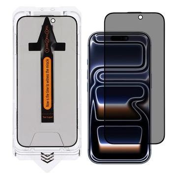 Ochronne szkło hartowane iPhone 17 Pro Max z narzędziem instalacyjnym - 9H - czarna krawędź
