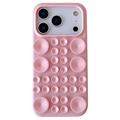 Silikonowe etui iPhone 17 Pro Max z przyssawką - różowe