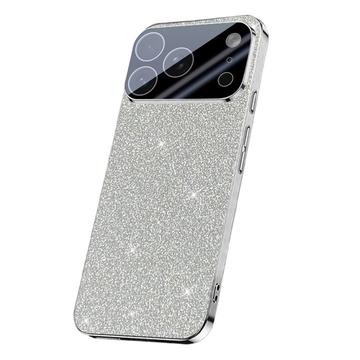 iPhone 17 Pro Max Błyszczące brokatowe etui hybrydowe - srebrny