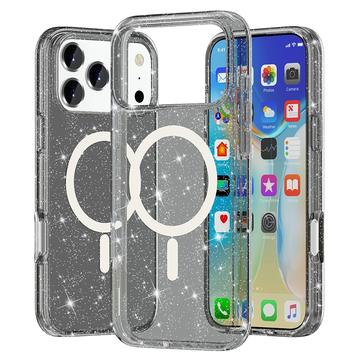 iPhone 17 Pro Max Hybrydowe Etui Stylish Glitter Series - Zgodność z MagSafe - Czerń