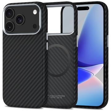 Plastikowe etui iPhone 17 Pro Max Tech-Protect Ion Carbon  - kompatybilne z MagSafe - czarny / srebrny